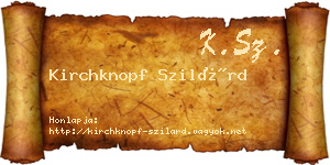 Kirchknopf Szilárd névjegykártya