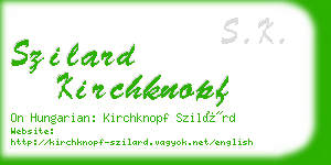 szilard kirchknopf business card